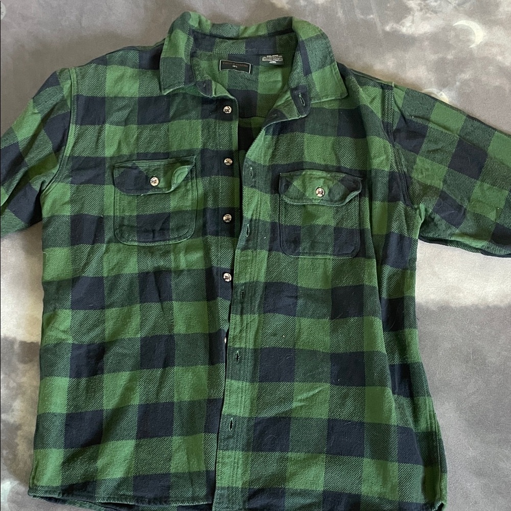 Field & Stream Green and Black Plaid Button-Down Shirt | XXL - Picture 2 of 4